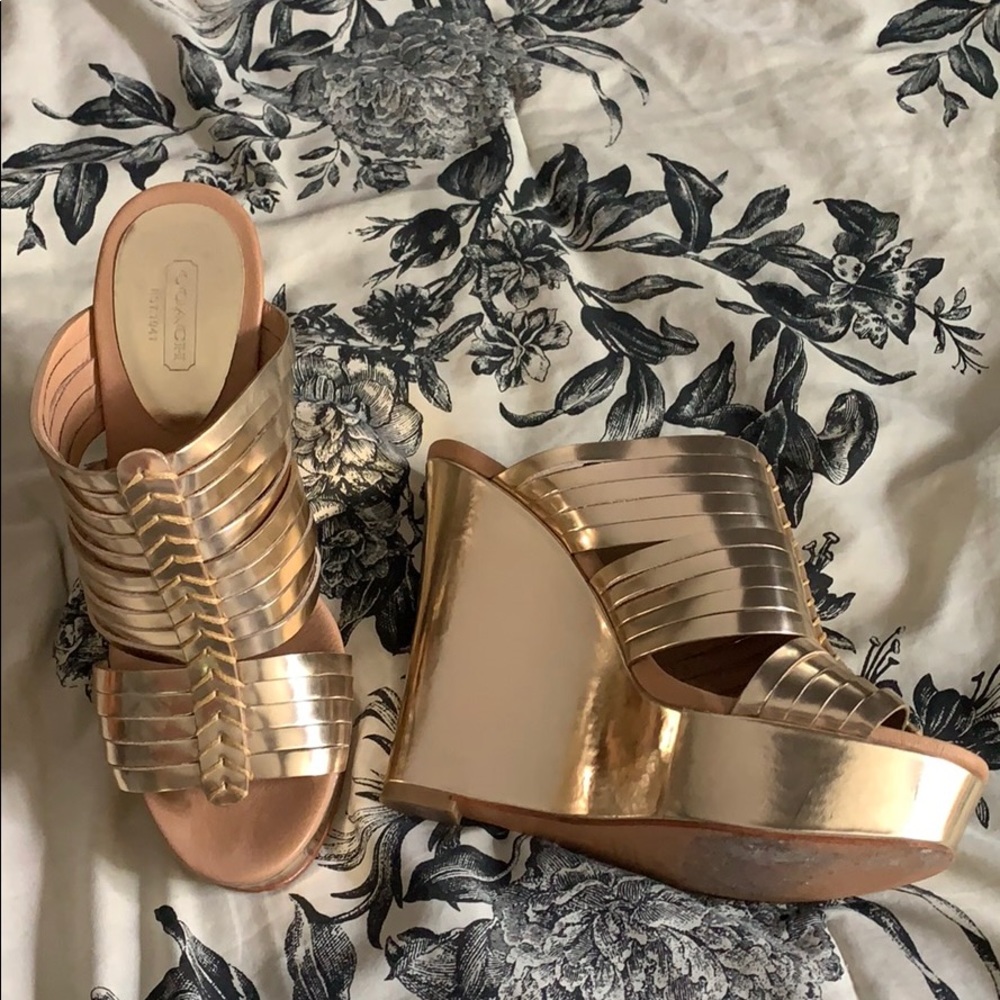 Coach Wedges Gold